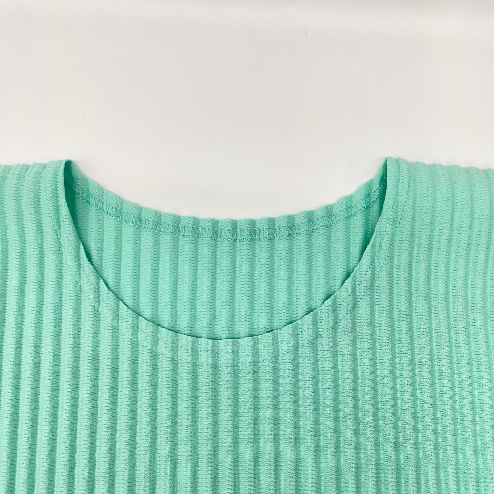 HOMME PLISSE ISSEY MIYAKE オムプリッセ イッセイミヤケ 24SS HP41JK149 ミントグリーン プリーツ加工 クルーネック ロングスリーブ カットソー トップス