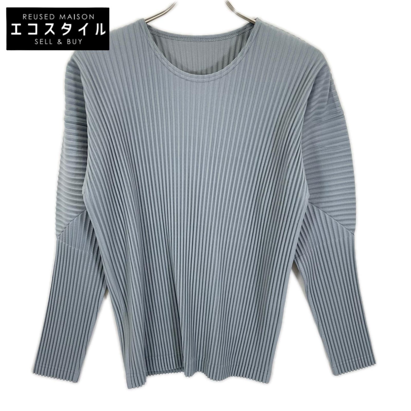 HOMME PLISSE ISSEY MIYAKE オムプリッセ イッセイミヤケ 25SS HP51JK182 ブルーグレー COLOR PLEATS/カラープリーツ ロングスリーブ カットソー トップス