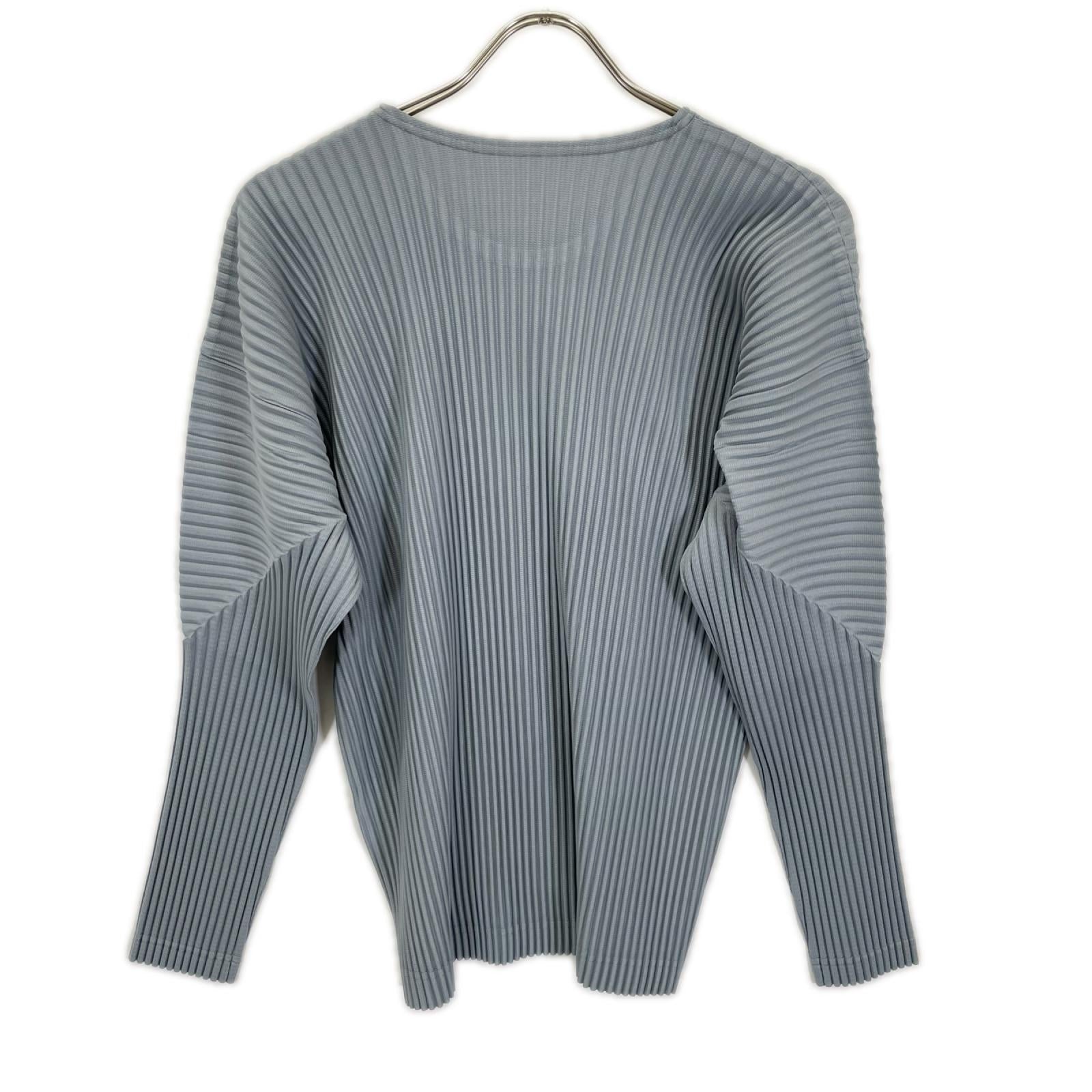 HOMME PLISSE ISSEY MIYAKE オムプリッセ イッセイミヤケ 25SS HP51JK182 ブルーグレー COLOR PLEATS/カラープリーツ ロングスリーブ カットソー トップス