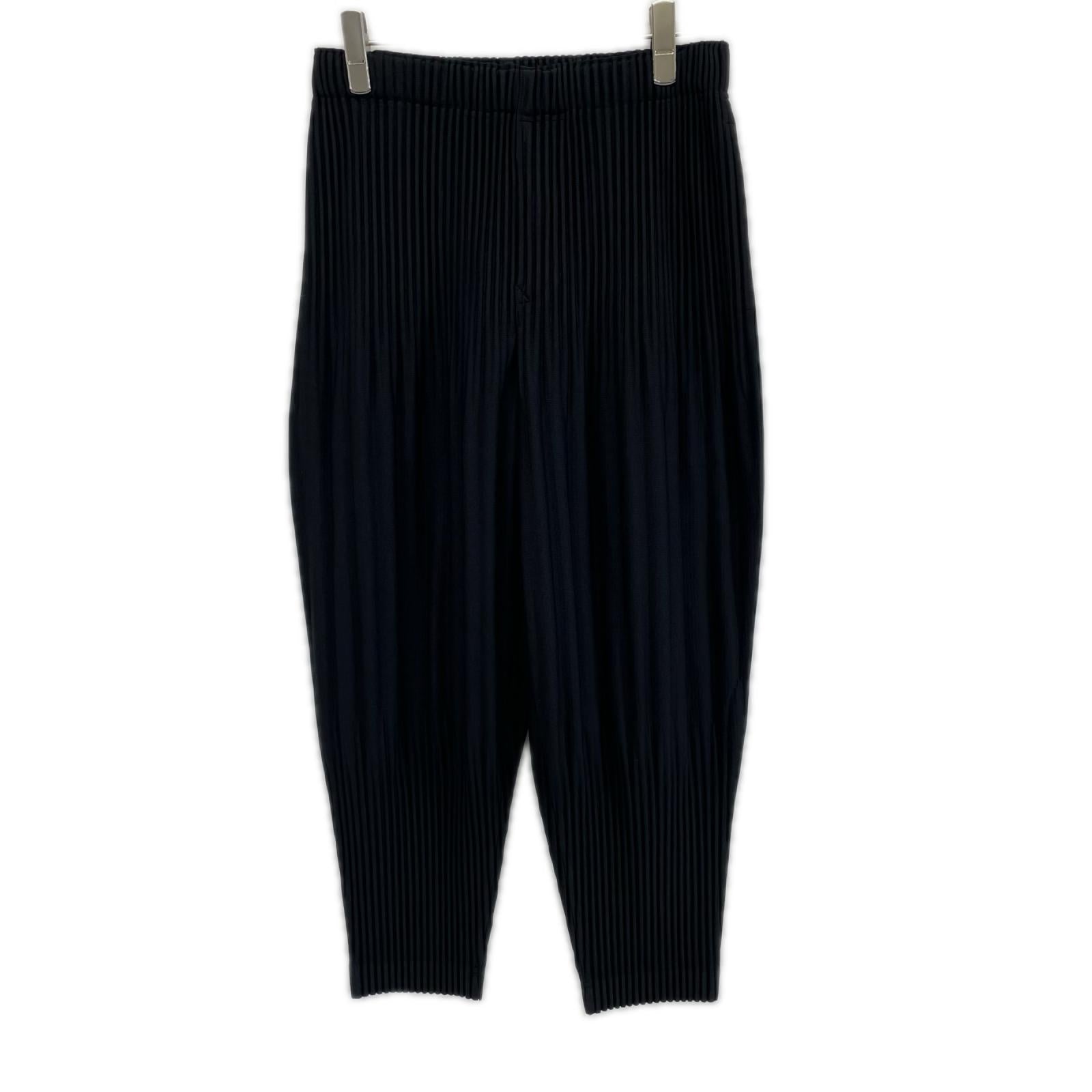 HOMME PLISSE ISSEY MIYAKE オムプリッセ イッセイミヤケ 25AW HP55JF451 ブラック 消しプリーツ加工パンツ ボトムス
