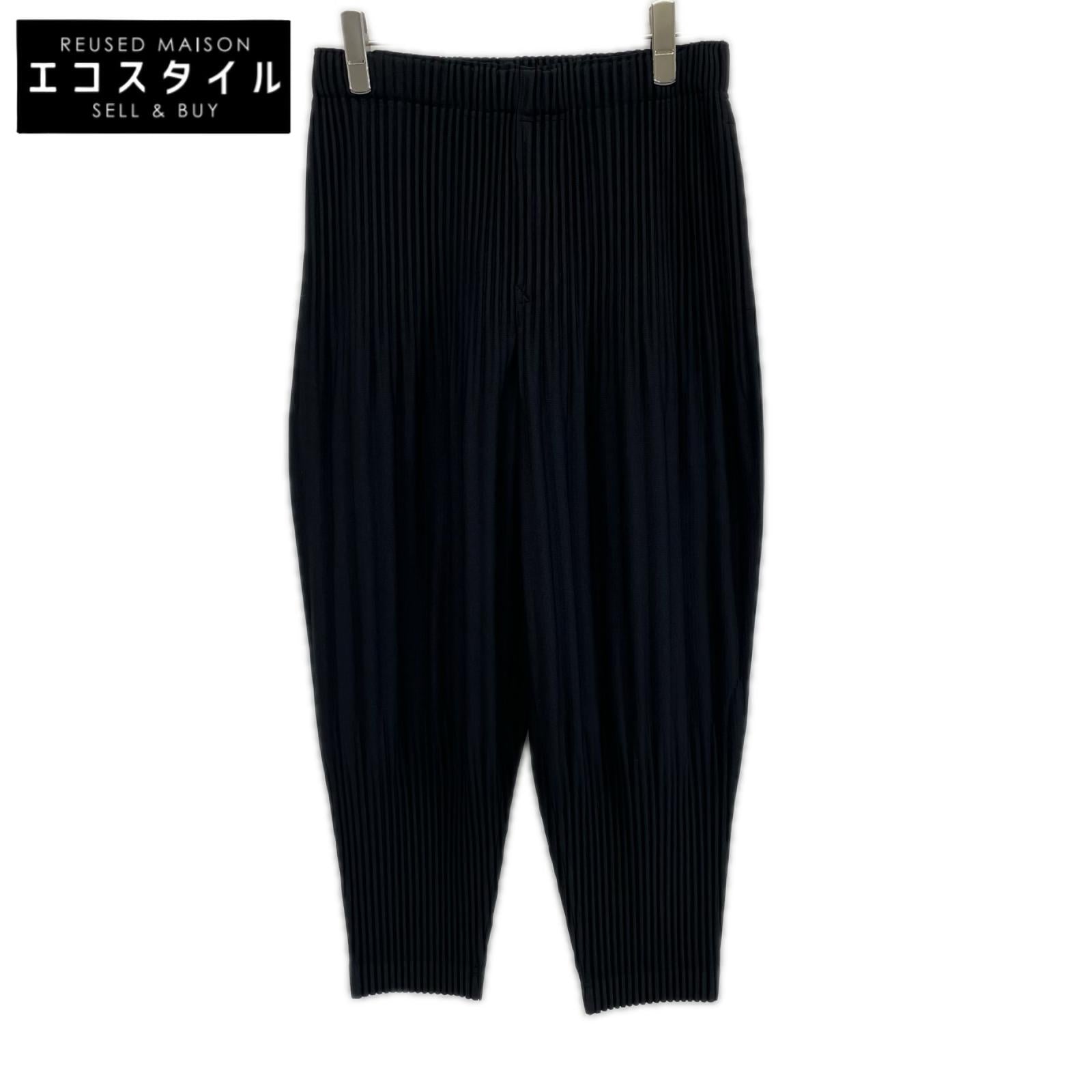 HOMME PLISSE ISSEY MIYAKE オムプリッセ イッセイミヤケ 25AW HP55JF451 ブラック 消しプリーツ加工パンツ ボトムス