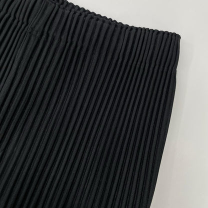 HOMME PLISSE ISSEY MIYAKE オムプリッセ イッセイミヤケ 25AW HP55JF451 ブラック 消しプリーツ加工パンツ ボトムス