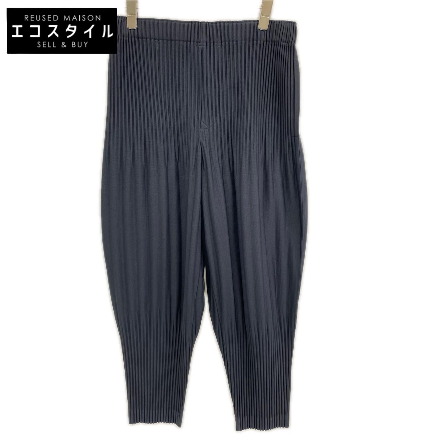 HOMME PLISSE ISSEY MIYAKE オムプリッセ イッセイミヤケ 25AW HP55JF551 ネイビー 消しプリーツ加工パンツ ボトムス