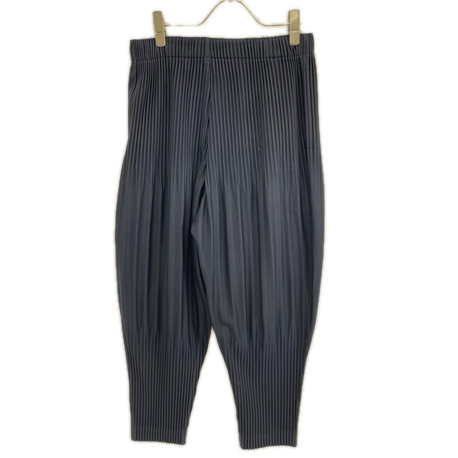 HOMME PLISSE ISSEY MIYAKE オムプリッセ イッセイミヤケ 25AW HP55JF551 ネイビー 消しプリーツ加工パンツ ボトムス