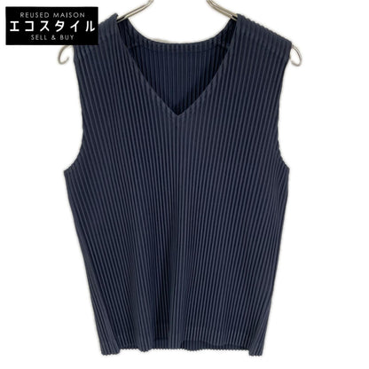 HOMME PLISSE ISSEY MIYAKE オムプリッセ イッセイミヤケ 25AW HP55JE510 ネイビー BASICS Vネック プリーツ ベスト ベスト