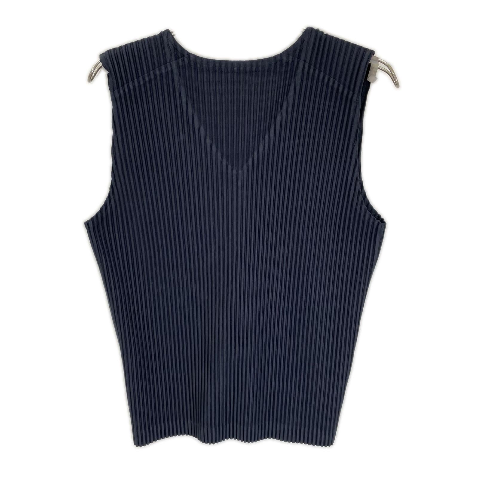 HOMME PLISSE ISSEY MIYAKE オムプリッセ イッセイミヤケ 25AW HP55JE510 ネイビー BASICS Vネック プリーツ ベスト ベスト