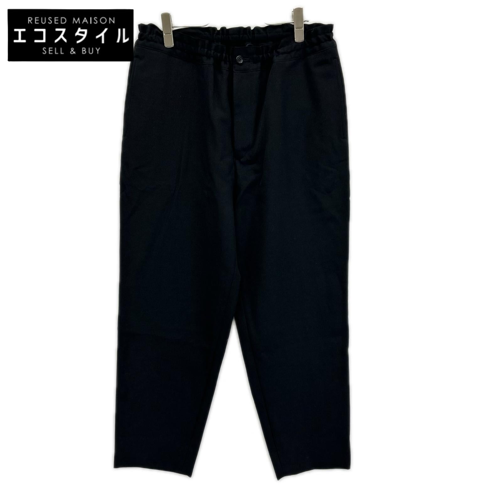 COMMEdesGARCONS HOMME DEUX コムデギャルソンオムドゥ 24年製 DO-P037 ブラック ドローストリングス ウールテーパードスラックス ボトムス