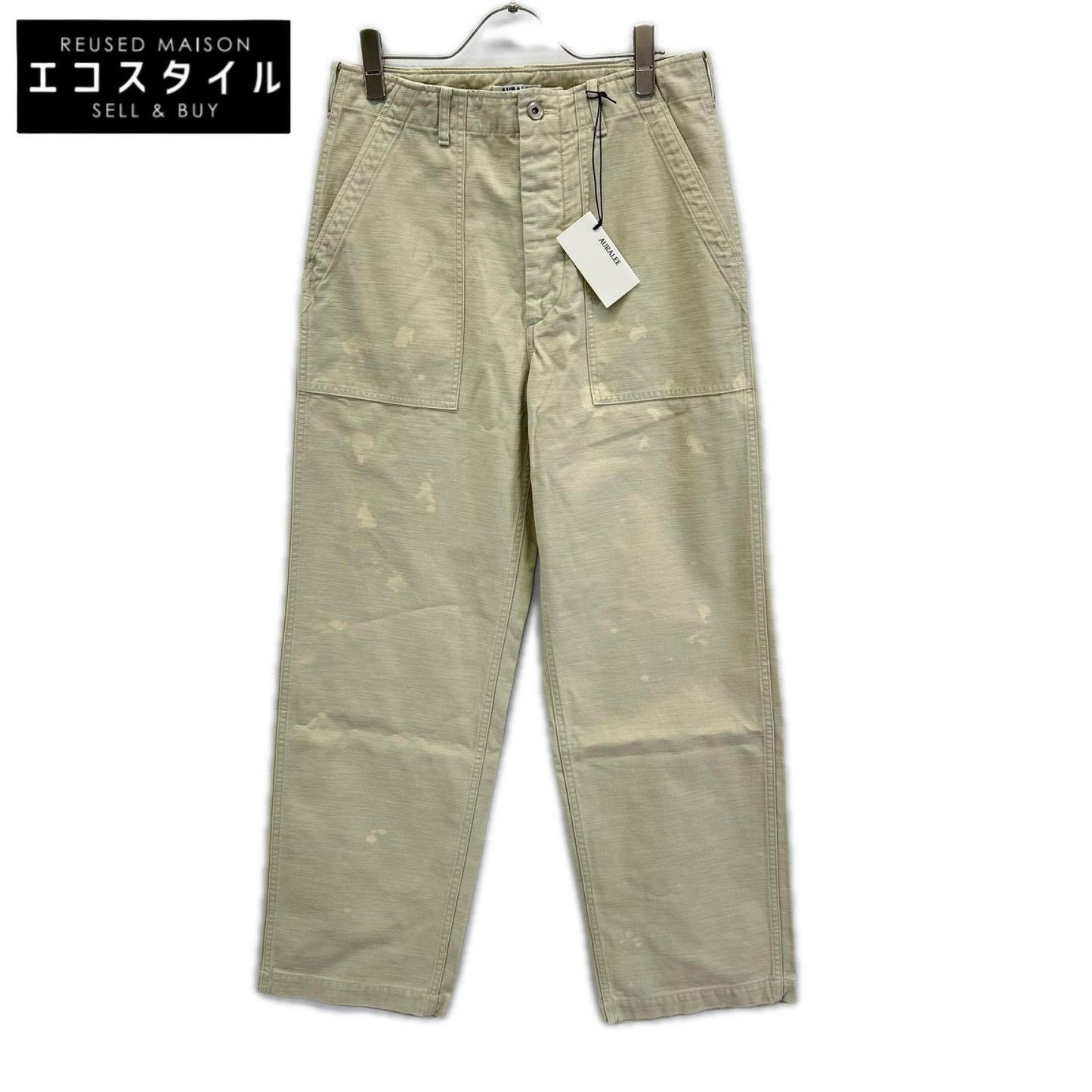 AURALEE オーラリー A25AP01BP 25AW DUSTY IVORY/ダスティーアイボリー WASHED BAGGY SATIN BLEACHED BAKER PANTS ペイカーパンツ ボトムス