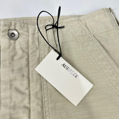 AURALEE オーラリー A25AP01BP 25AW DUSTY IVORY/ダスティーアイボリー WASHED BAGGY SATIN BLEACHED BAKER PANTS ペイカーパンツ ボトムス
