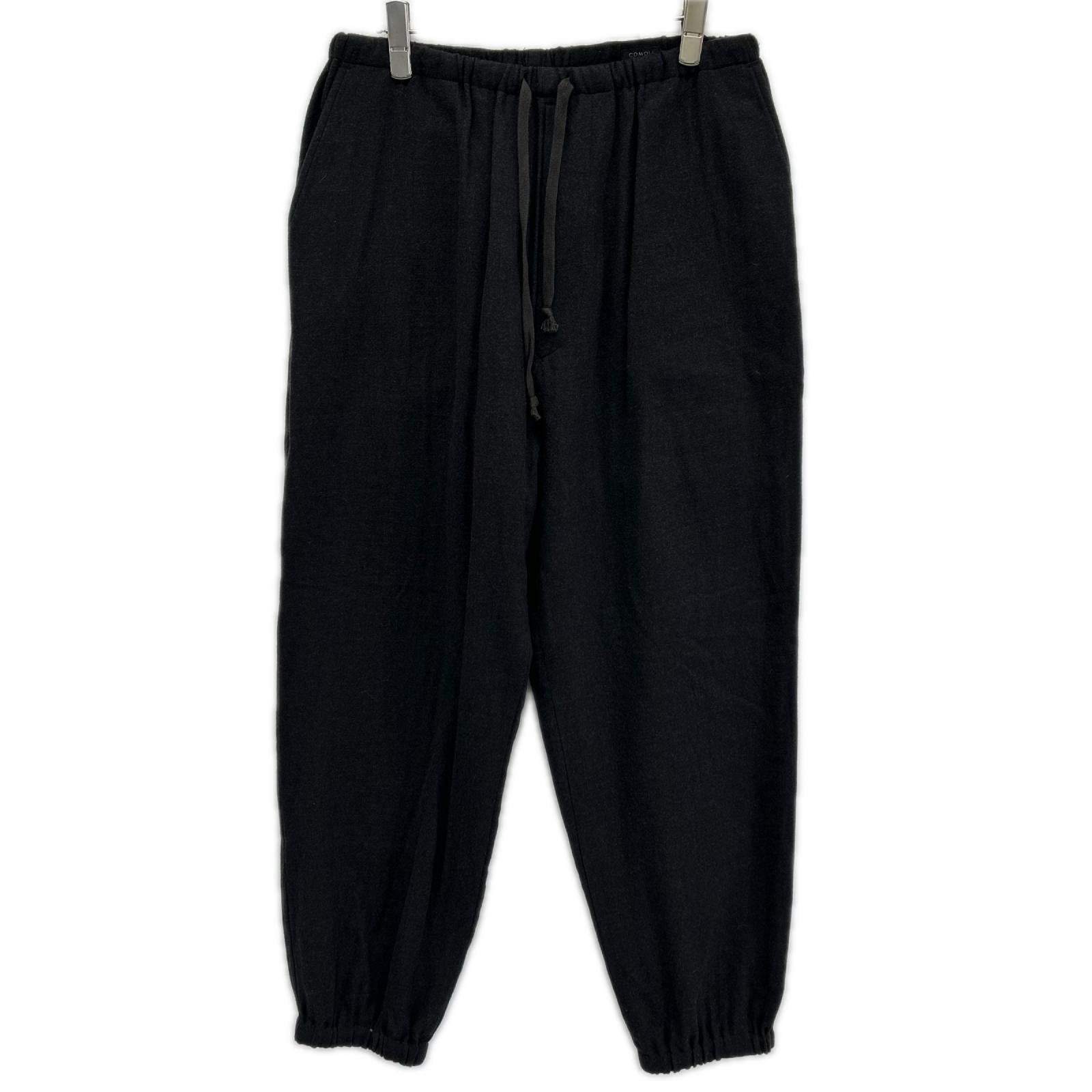 COMOLI コモリ W03-03007 22AW ブラック ウールピエラ ドローストリングパンツ ボトムス