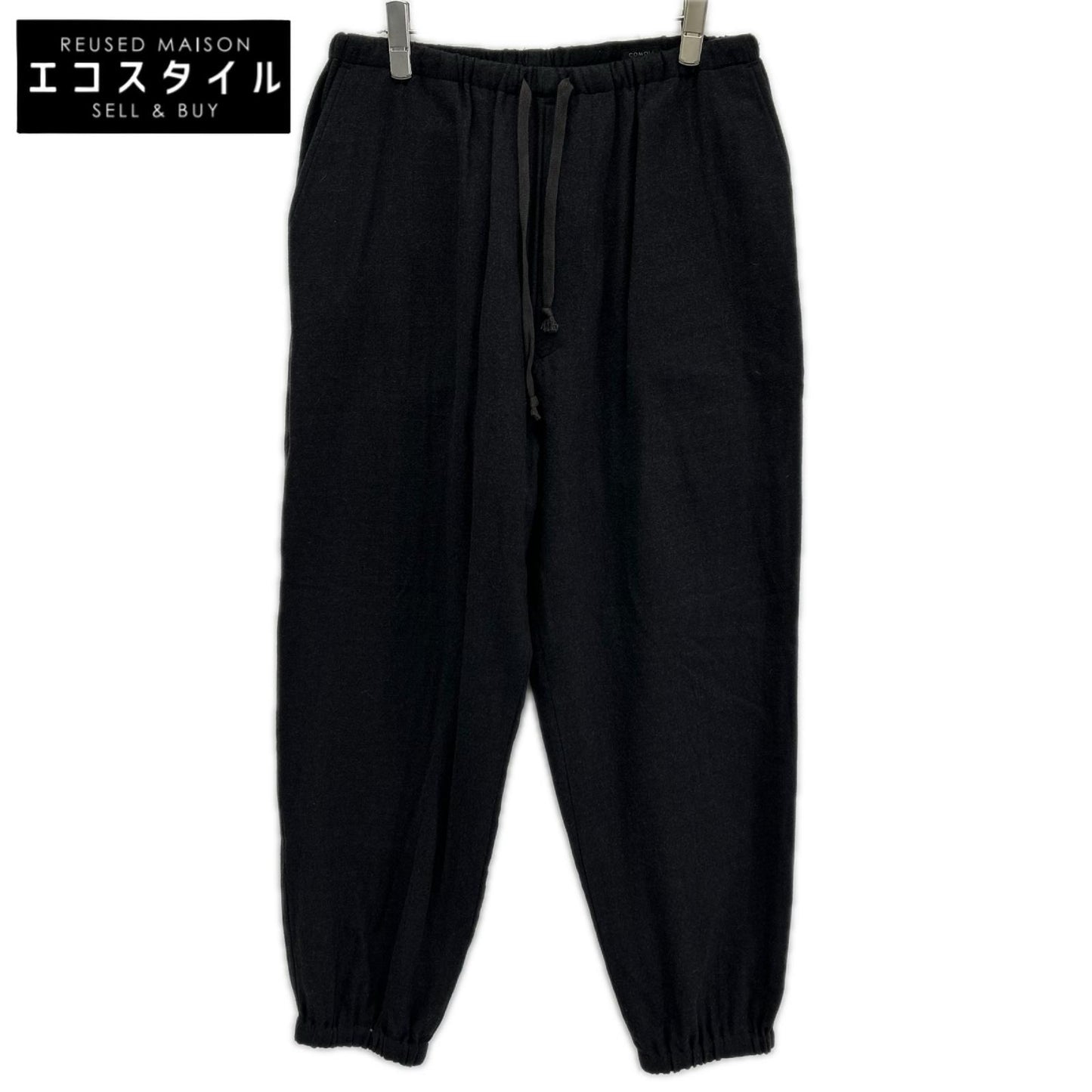 COMOLI コモリ W03-03007 22AW ブラック ウールピエラ ドローストリングパンツ ボトムス