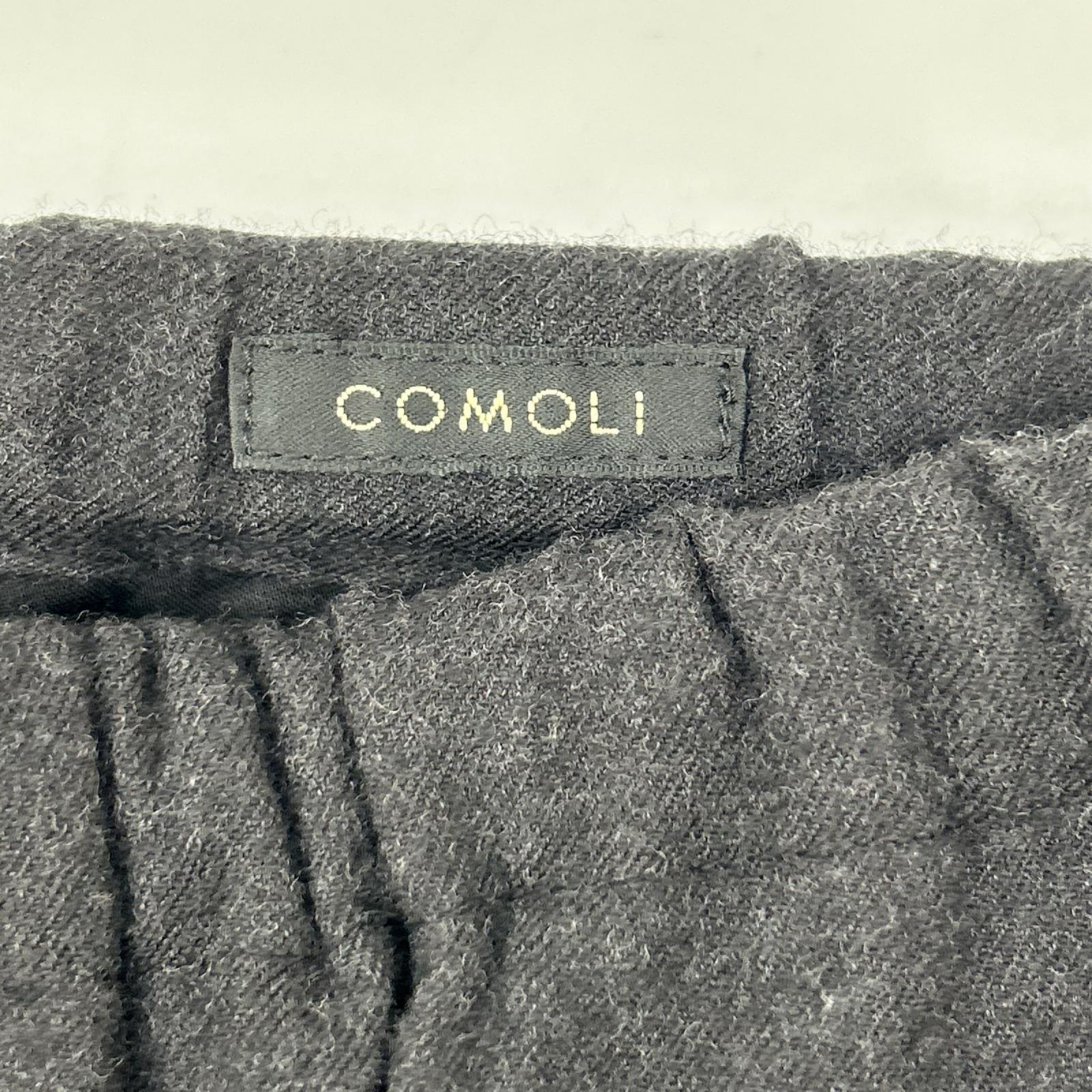 COMOLI コモリ W03-03007 22AW ブラック ウールピエラ ドローストリングパンツ ボトムス