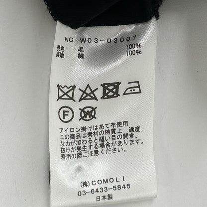 COMOLI コモリ W03-03007 22AW ブラック ウールピエラ ドローストリングパンツ ボトムス