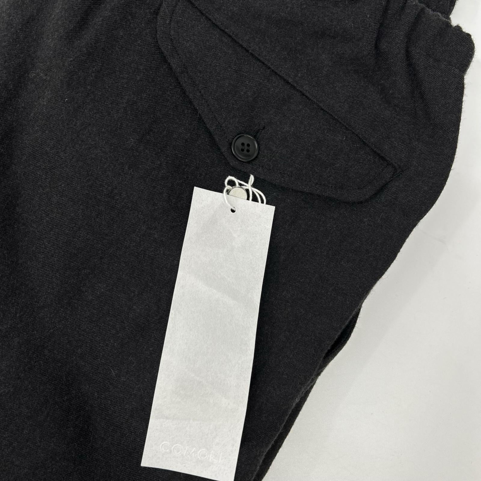 COMOLI コモリ W03-03007 22AW ブラック ウールピエラ ドローストリングパンツ ボトムス