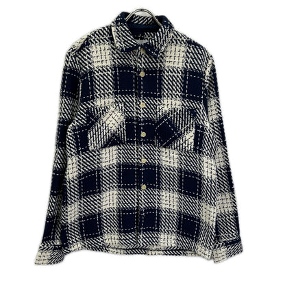 WAX ワックス ネイビー WHITING OVERSHIRT ホワイティングオーバーシャツ スペアチェック ジャケット