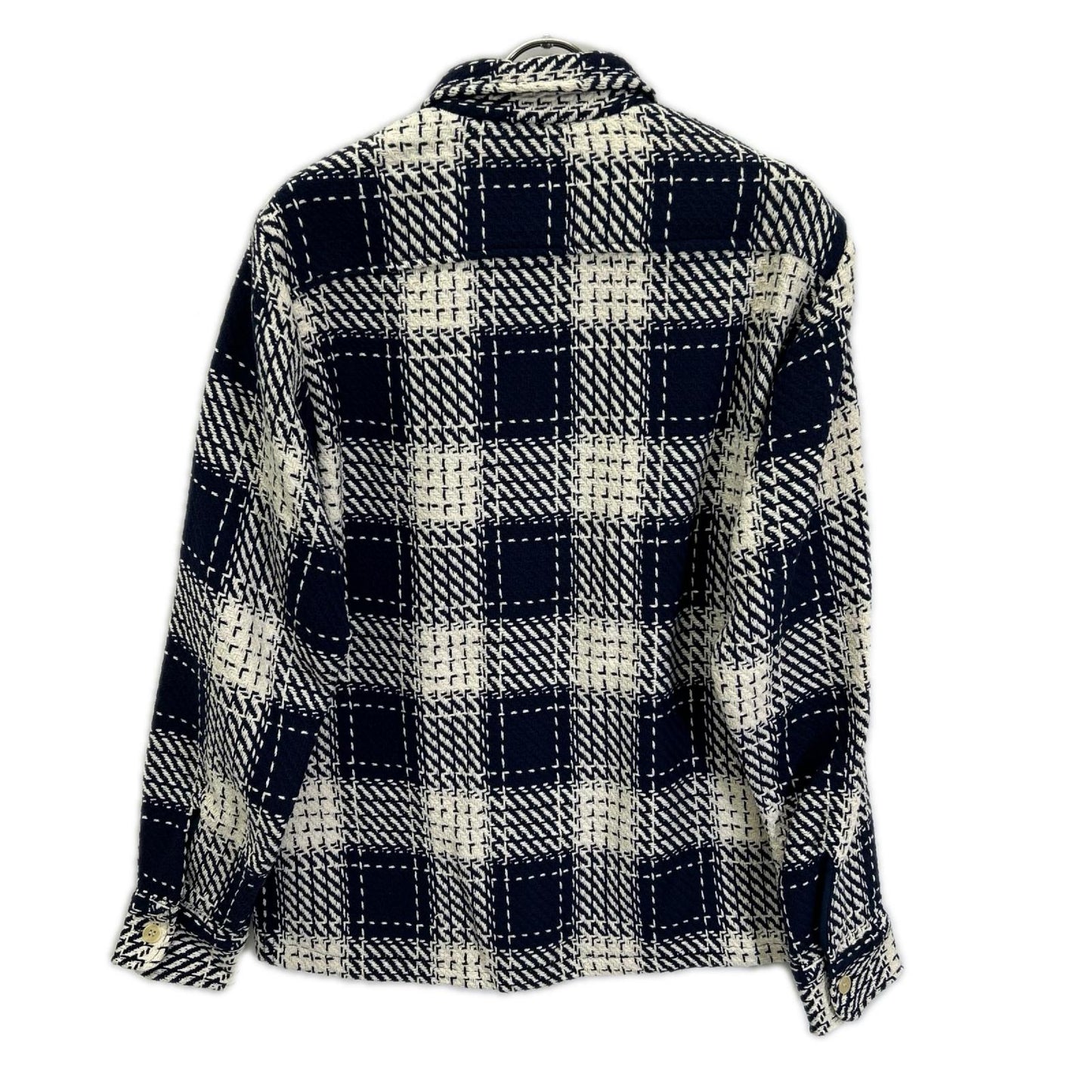 WAX ワックス ネイビー WHITING OVERSHIRT ホワイティングオーバーシャツ スペアチェック ジャケット