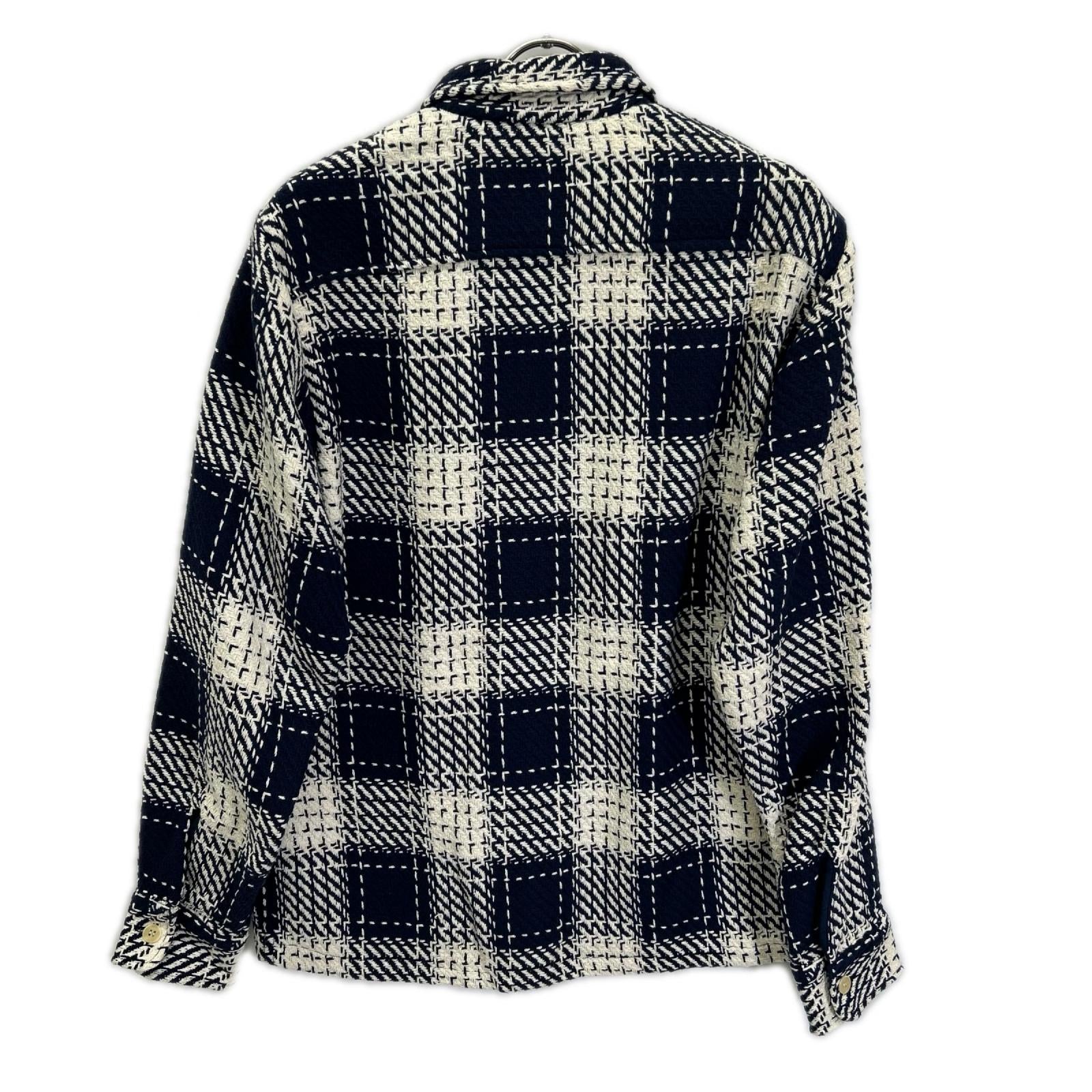 WAX ワックス ネイビー WHITING OVERSHIRT ホワイティングオーバーシャツ スペアチェック ジャケット