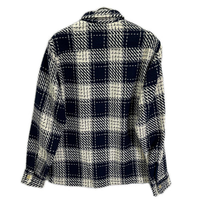 WAX ワックス ネイビー WHITING OVERSHIRT ホワイティングオーバーシャツ スペアチェック ジャケット