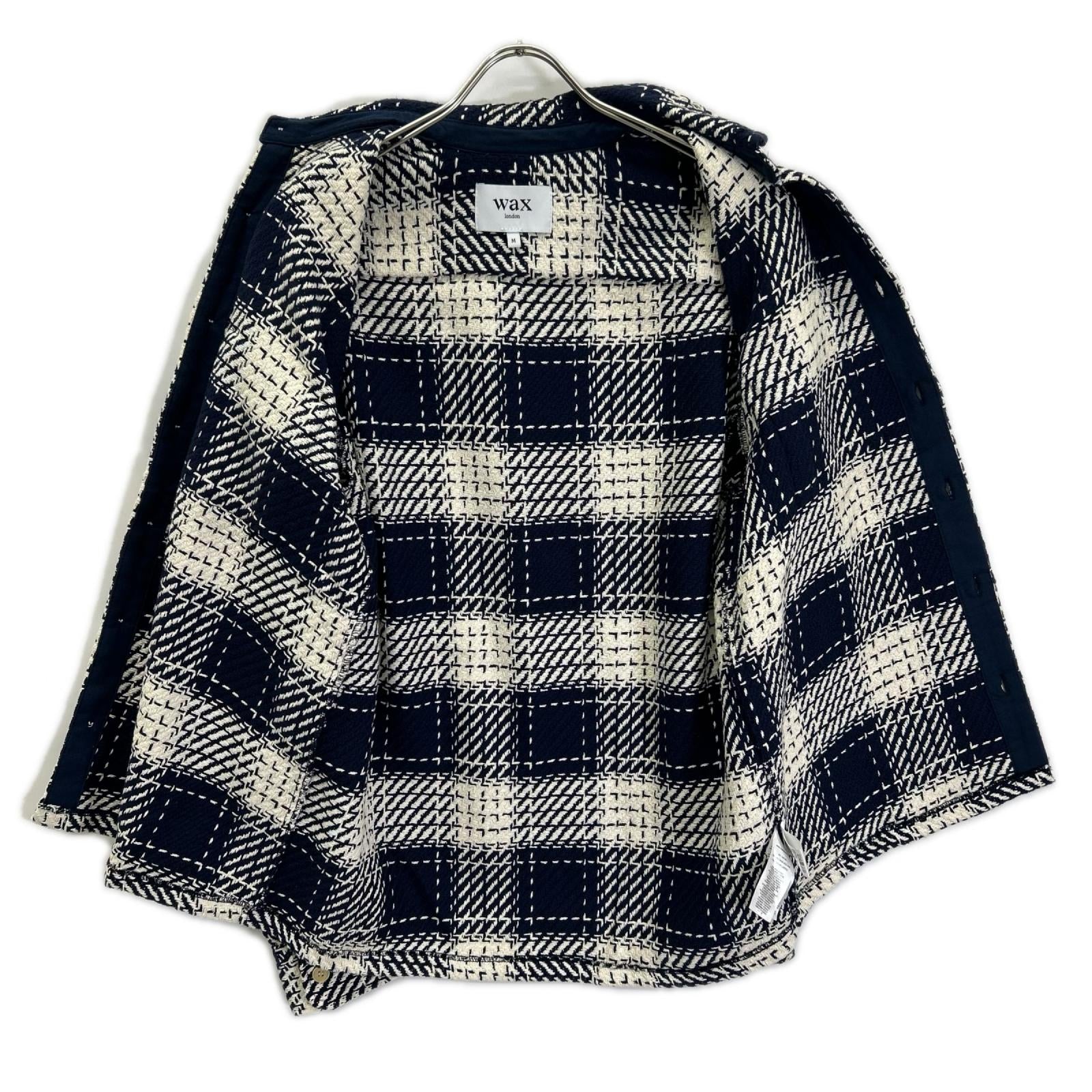 WAX ワックス ネイビー WHITING OVERSHIRT ホワイティングオーバーシャツ スペアチェック ジャケット