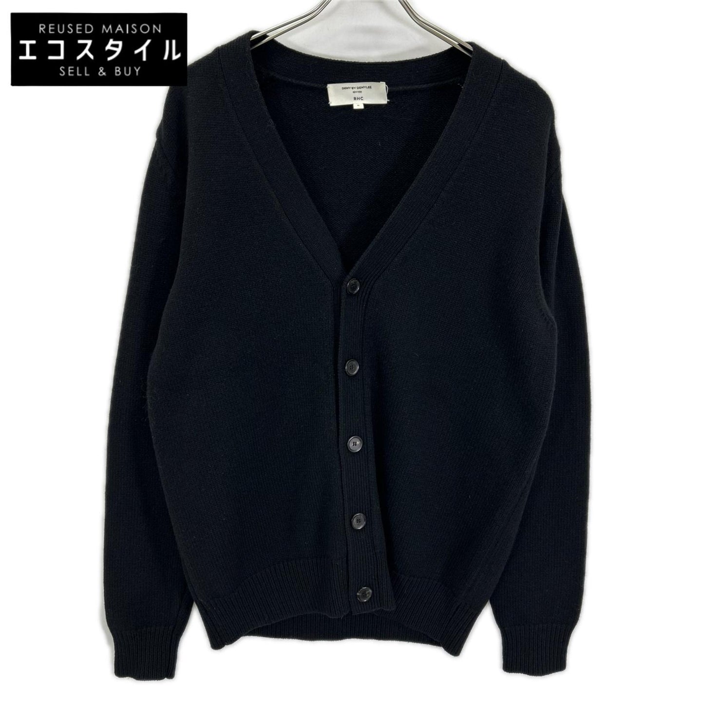 RHC アールエイチシー 【×DEMY BY DEMYLEE】ブラック ウール100 ニットカーディガン トップス