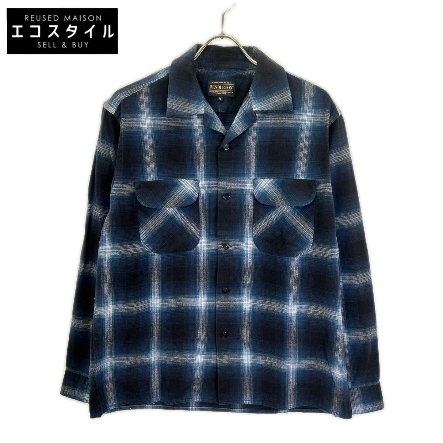 PENDLETON ペンドルトン 3475-3017 ブルー オープンカラー チェックシャツ トップス