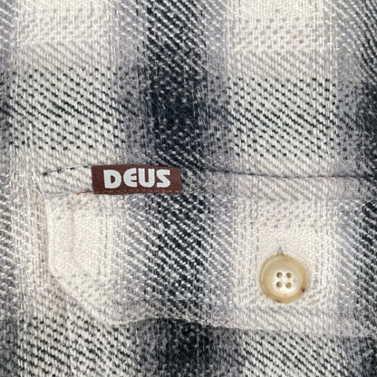 DEUS EX MACHINA デウスエクスマキナ ホワイト コットン100 Too Busy To Work Check Shirt チェック ネルシャツ トップス