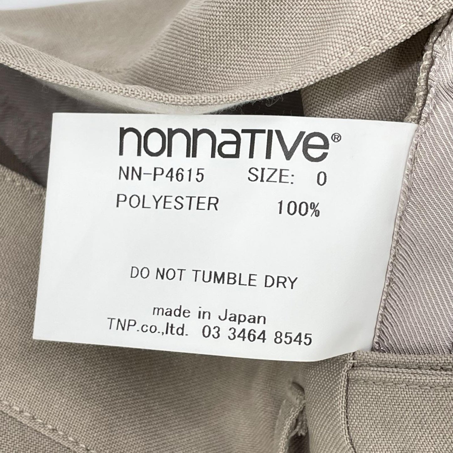 nonnative ノンネイティブ NN-P4615 25SS アイボリー OFFICER CHINO TROUSERS POLY WEATHER チノパンツ ボトムス