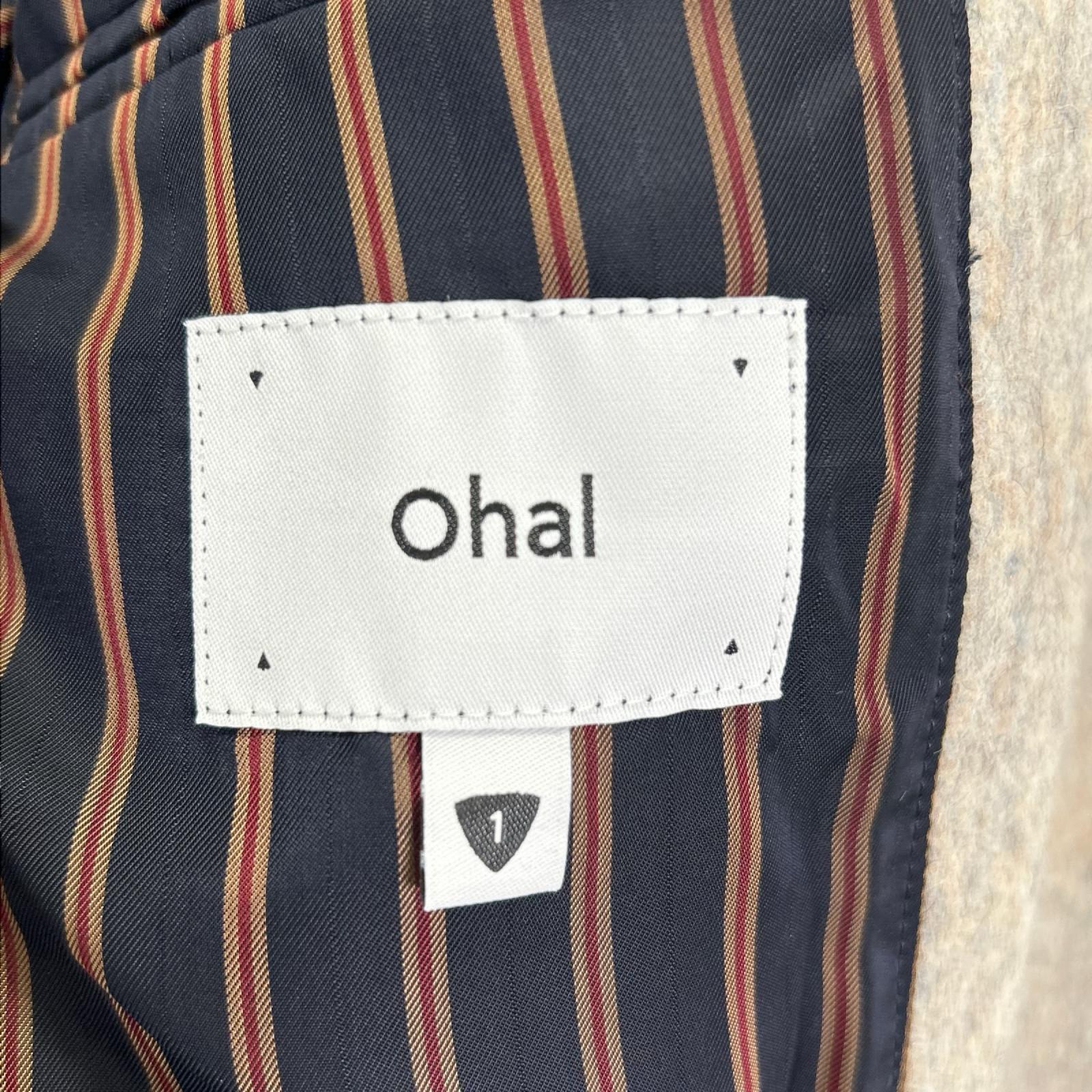 Ohal オーハル OCO-22A-02 ライトグレー ウール ステンカラーコート コート