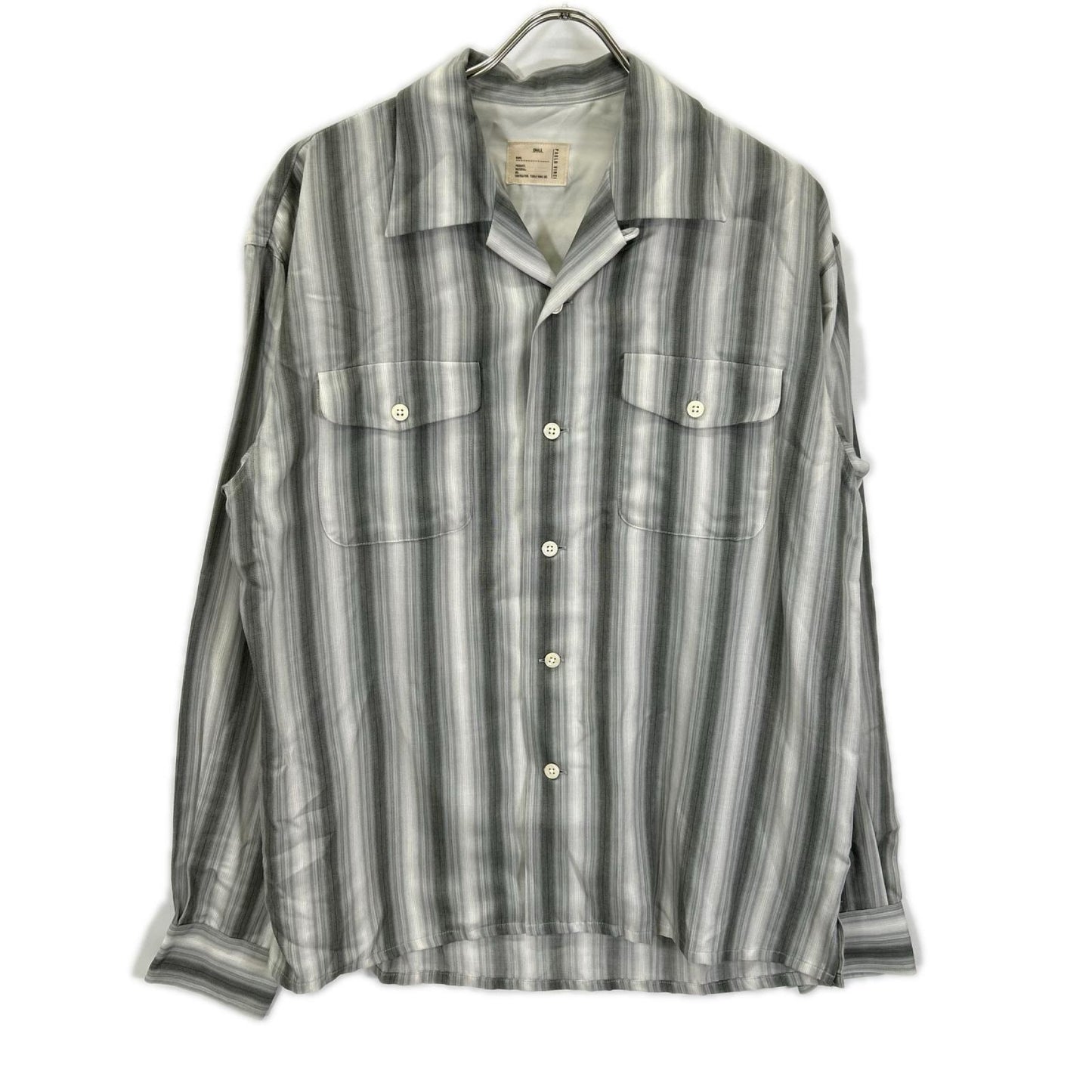 Pablo vinci パブロヴィンチ PBL-23AW-SH02 23AW グレー Ombre striped shirt オープンカラーストライプ長袖シャツ トップス