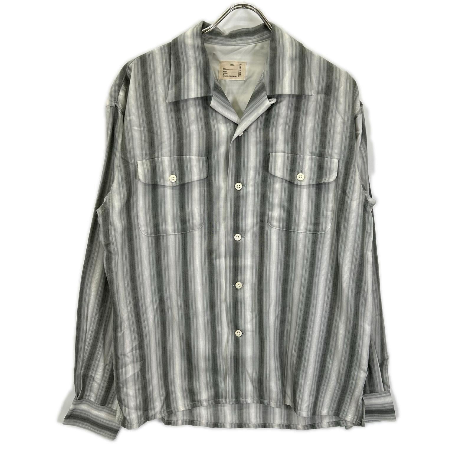 Pablo vinci パブロヴィンチ PBL-23AW-SH02 23AW グレー Ombre striped shirt オープンカラーストライプ長袖シャツ トップス