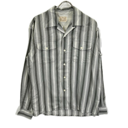 Pablo vinci パブロヴィンチ PBL-23AW-SH02 23AW グレー Ombre striped shirt オープンカラーストライプ長袖シャツ トップス