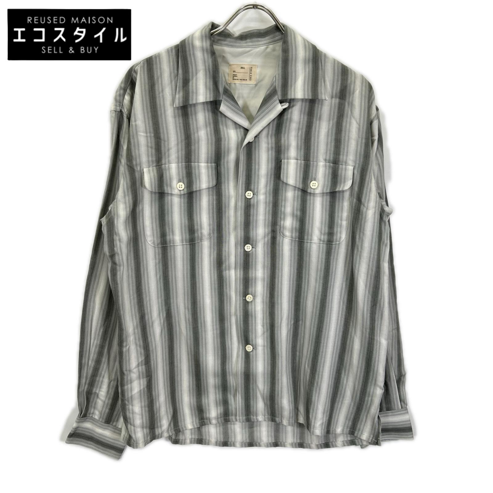 Pablo vinci パブロヴィンチ PBL-23AW-SH02 23AW グレー Ombre striped shirt オープンカラーストライプ長袖シャツ トップス