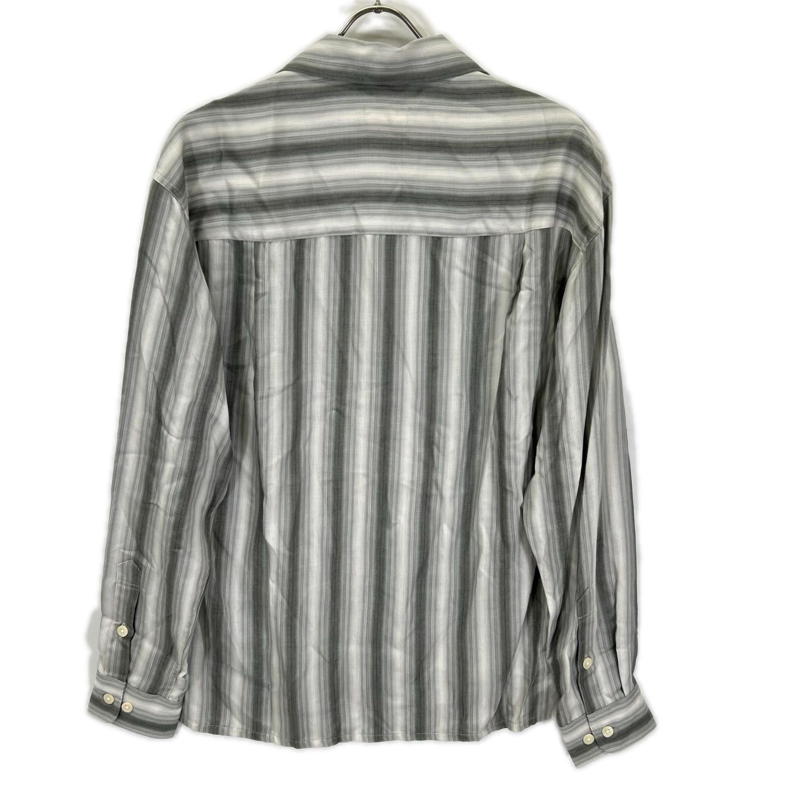 Pablo vinci パブロヴィンチ PBL-23AW-SH02 23AW グレー Ombre striped shirt オープンカラーストライプ長袖シャツ トップス