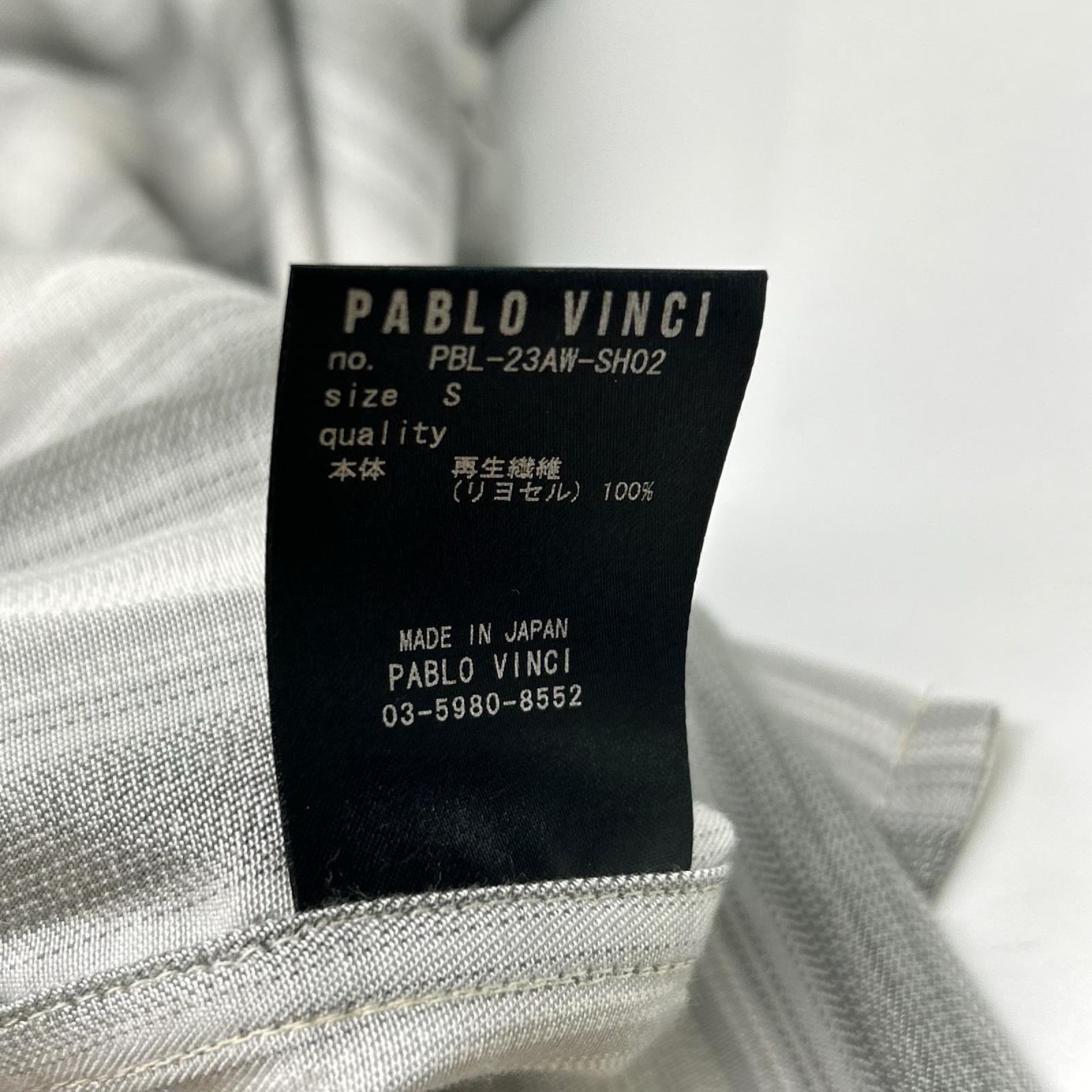 Pablo vinci パブロヴィンチ PBL-23AW-SH02 23AW グレー Ombre striped shirt オープンカラーストライプ長袖シャツ トップス