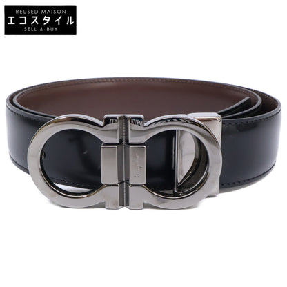 SalvatoreFerragamo サルバトーレフェラガモ 【美品】ダブルガンチーニバックル リバーシブルレザー ベルト
