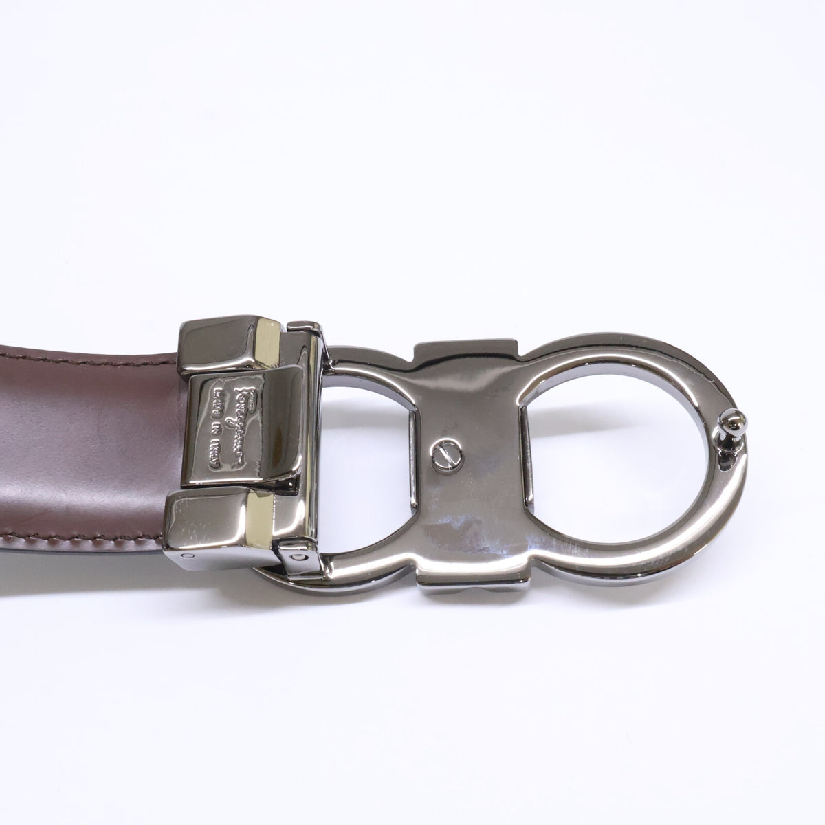 SalvatoreFerragamo サルバトーレフェラガモ 【美品】ダブルガンチーニバックル リバーシブルレザー ベルト