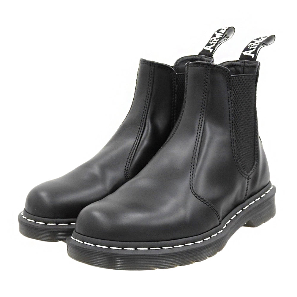 Dr.Martens ドクターマーチン 美品 ホワイトステッチ サイドゴア チェルシーブーツ シューズ メンズ ブラック 41 2976WS シューズ