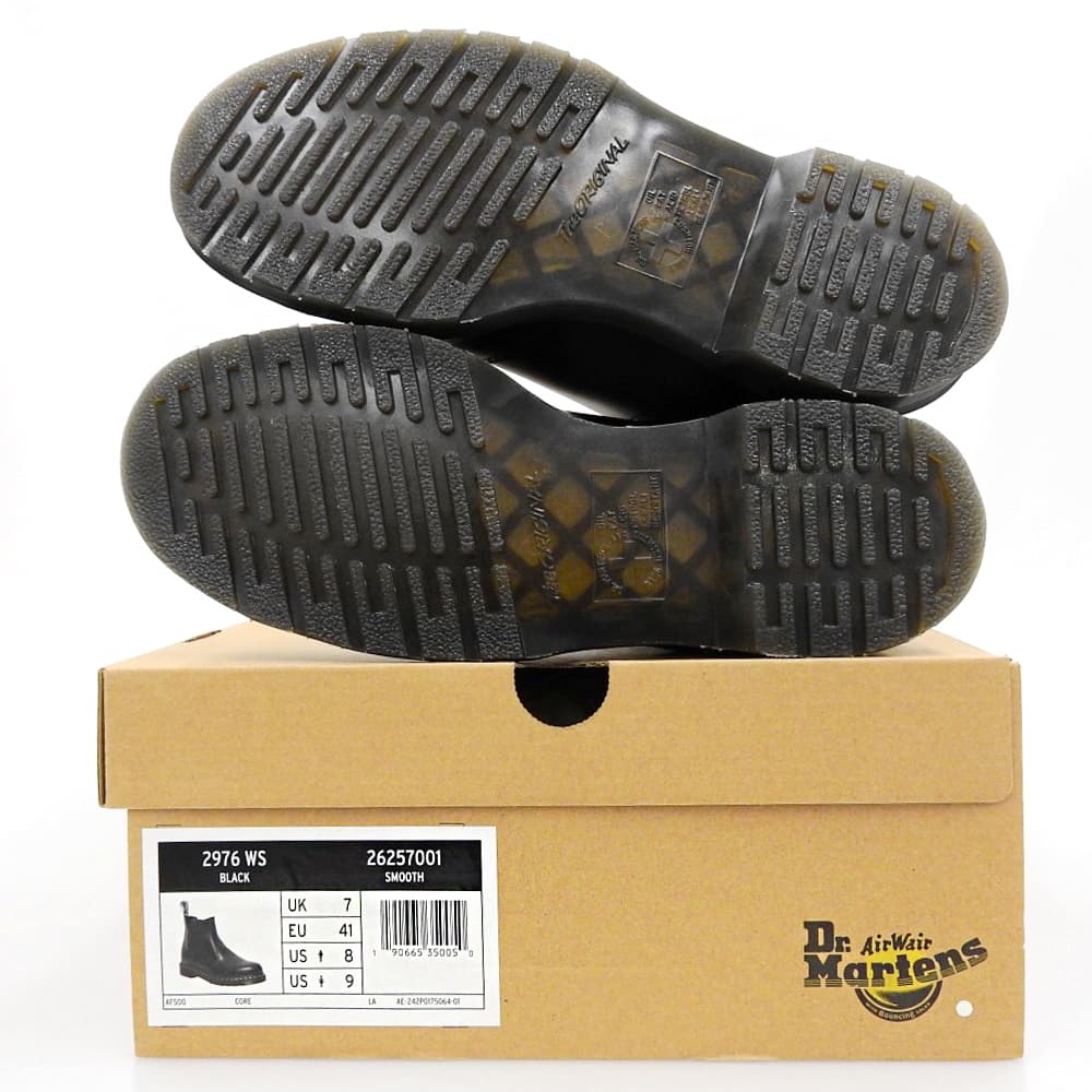 Dr.Martens ドクターマーチン 美品 ホワイトステッチ サイドゴア チェルシーブーツ シューズ メンズ ブラック 41 2976WS シューズ