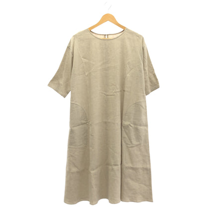 BEARDSLEY ビアズリー 24SS ベージュ ハーフスリーブ リネンワンピース トップス