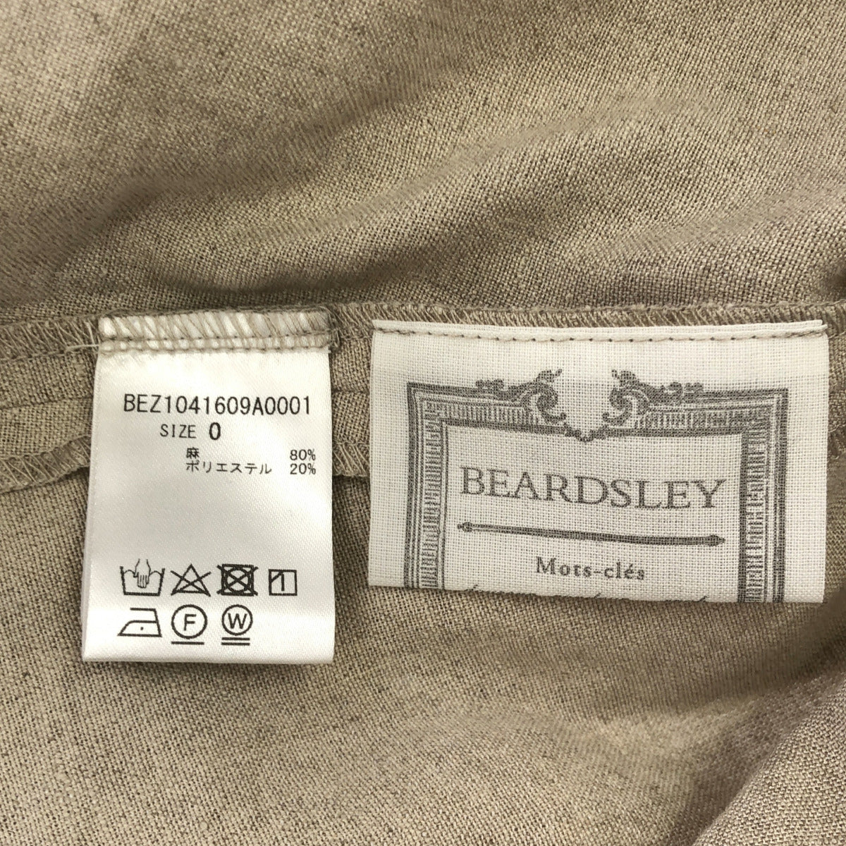 BEARDSLEY ビアズリー 24SS ベージュ ハーフスリーブ リネンワンピース トップス