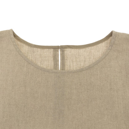 BEARDSLEY ビアズリー 24SS ベージュ ハーフスリーブ リネンワンピース トップス