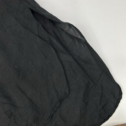 conte コンテ 85112150024 ブラック リネン シアーVネックブラウス トップス