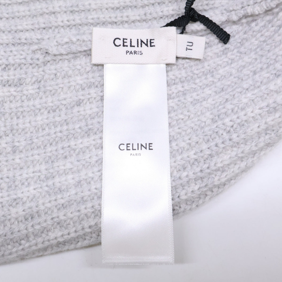 CELINE セリーヌ 【新品同様/国内正規】AA07D317V.08GC トリオンフ パッチ付 カシミヤ ニット帽 帽子