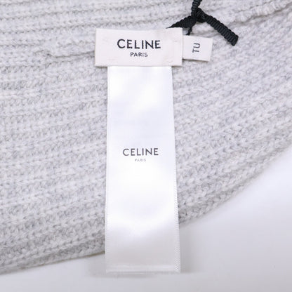CELINE セリーヌ 【新品同様/国内正規】AA07D317V.08GC トリオンフ パッチ付 カシミヤ ニット帽 帽子