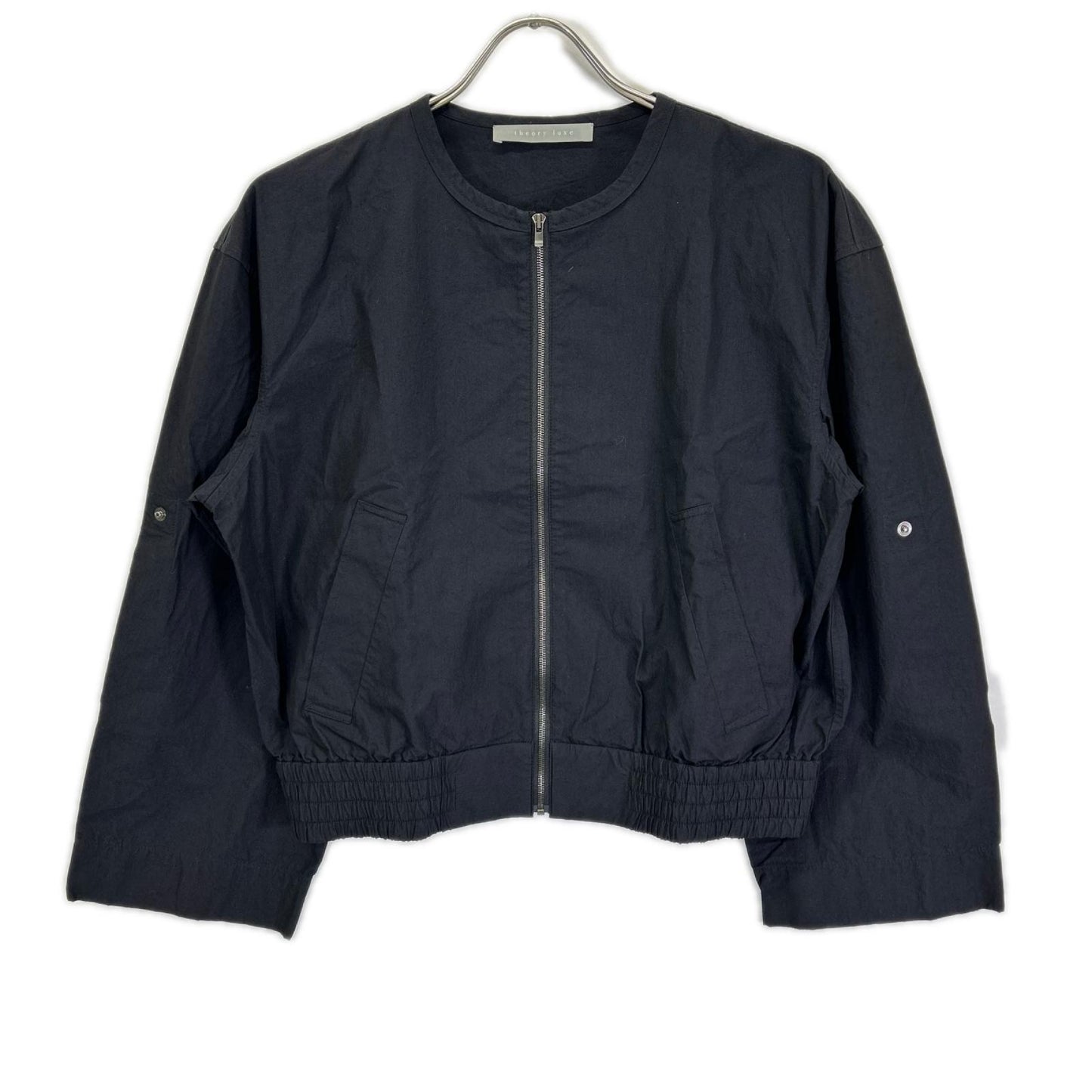 theory luxe セオリーリュクス 24SS ブラック ロングスリーブ ショート ブルゾン ジャケット