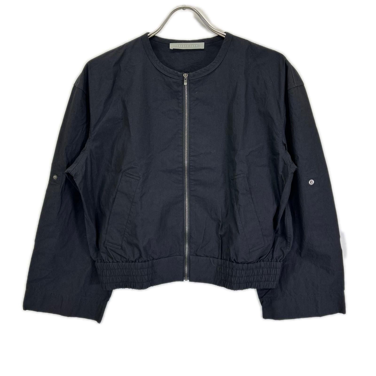 theory luxe セオリーリュクス 24SS ブラック ロングスリーブ ショート ブルゾン ジャケット
