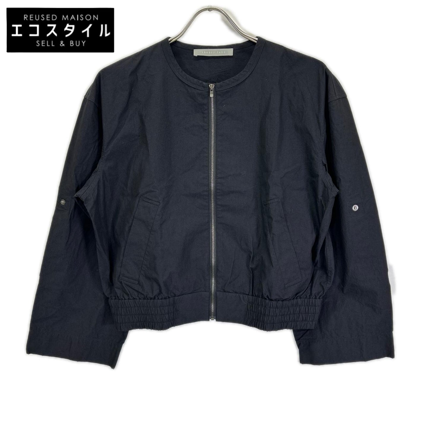 theory luxe セオリーリュクス 24SS ブラック ロングスリーブ ショート ブルゾン ジャケット
