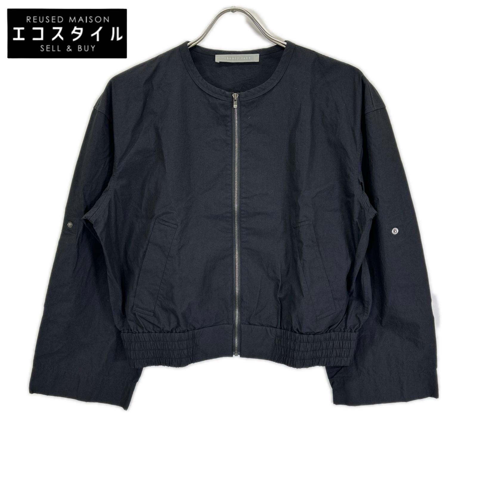 theory luxe セオリーリュクス 24SS ブラック ロングスリーブ ショート ブルゾン ジャケット