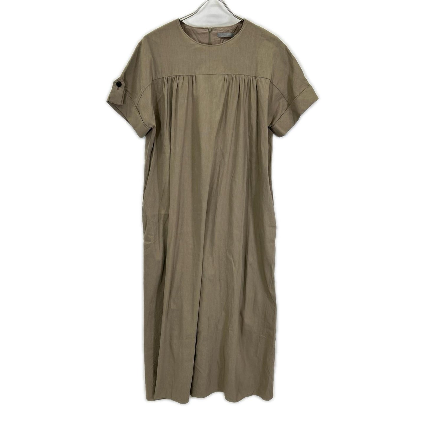 theory luxe セオリーリュクス 24SS ベージュ クリスプリネン 半袖ワンピース ワンピース