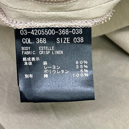 theory luxe セオリーリュクス 24SS ベージュ クリスプリネン 半袖ワンピース ワンピース